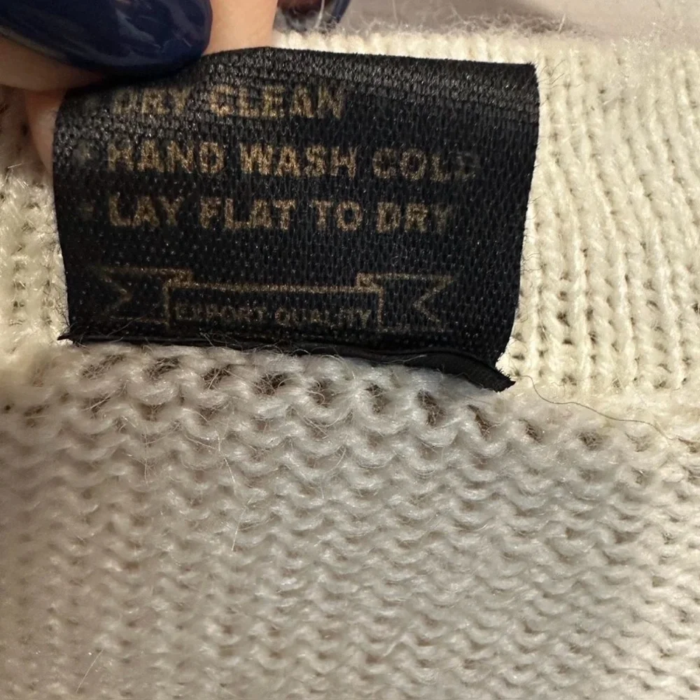 Cream Knit Sweater with Brown Accents - Picture 8 of 8